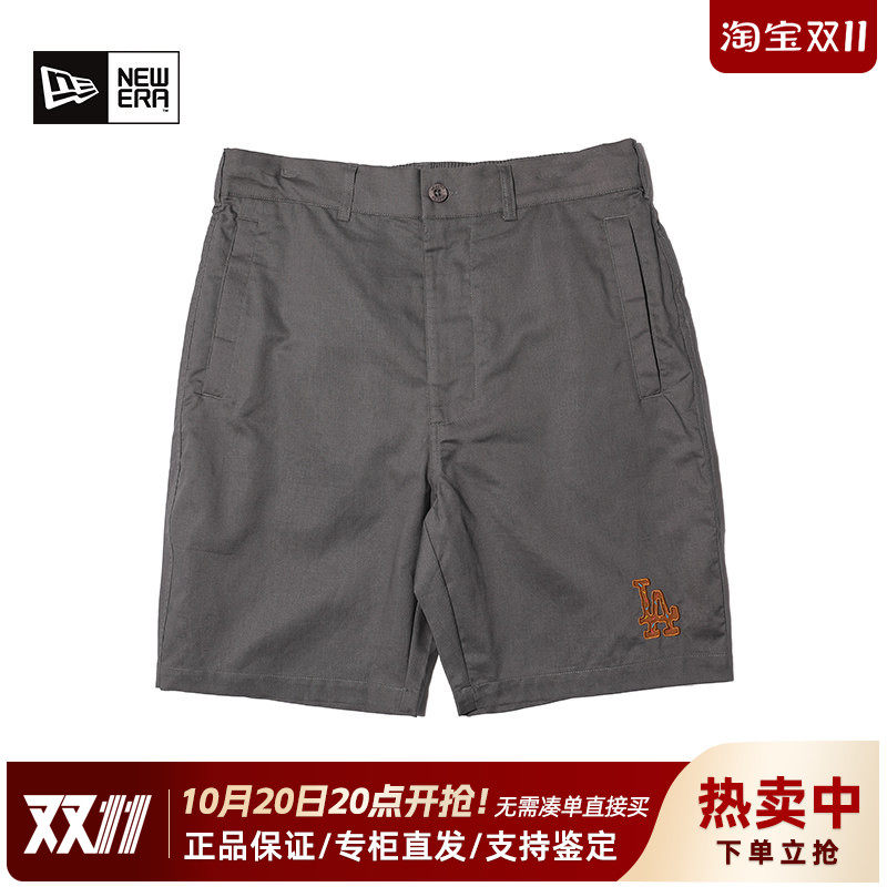 NEW ERA纽亦华MLB男女款夏季棉麻透气LA潮流休闲运动短裤13718765