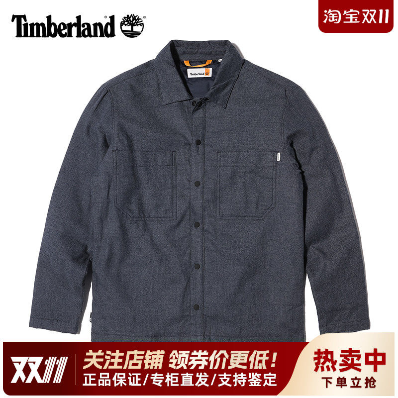 Timberland添柏岚户外男秋冬翻领夹棉保暖棉服长袖衬衫外套A6P85