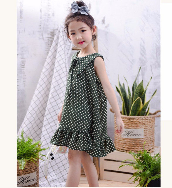 1054丹丹纸样服装1:1裁剪图纸打版diy连衣裙女童娃娃领短裙无袖