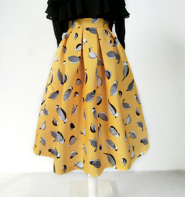 1524丹丹纸样服装1:1裁剪图纸打版diy百褶裙中长款蓬蓬裙半身裙