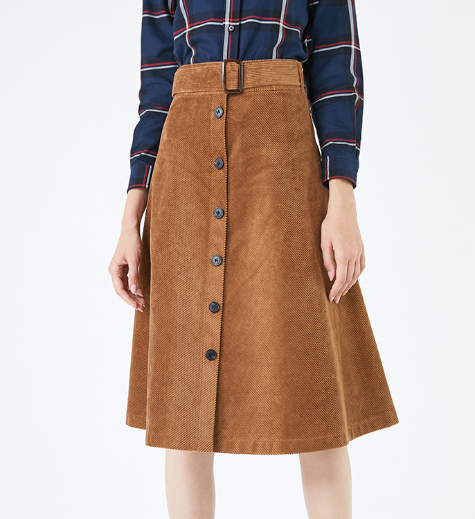 1205丹丹纸样服装1：1裁剪图纸打版DIY灯芯绒半身裙中长A字裙伞群