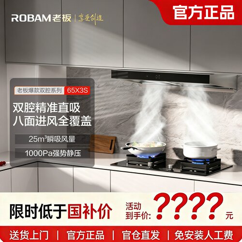 挥手大吸力抽油烟机套装