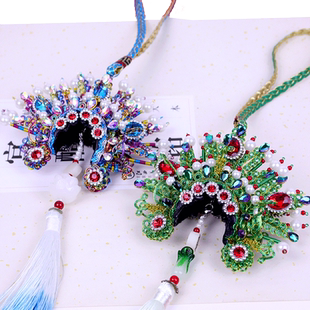 国潮戏曲头饰汽车挂件中国结流苏挂饰特色手工艺品车展单位小礼品