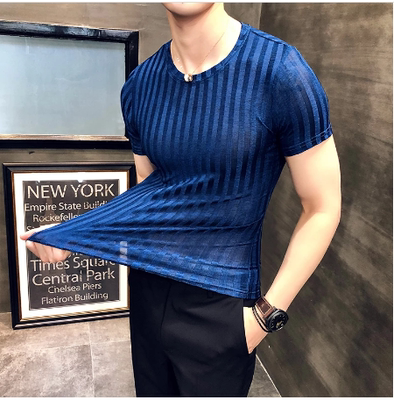 New summer men's T-shirt Korean Slim trend round neck half-s