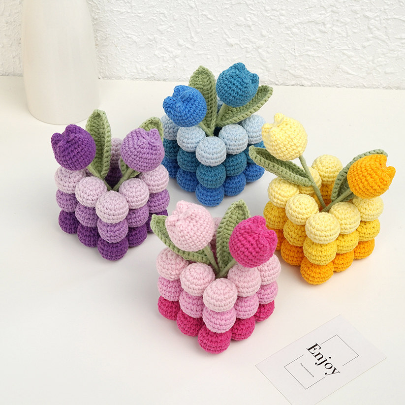 菲菲姐家diy手工编织自制郁金香盆栽材料包桌面解闷立体毛线摆件,服饰配件/皮带/帽子/围巾,DIY编织材料包,淘宝优惠券,粉丝福利购,淘宝优惠卷