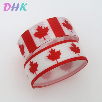 枫叶 印花织带 缎带 绸带 彩带 蝴蝶结DIY卡通印刷罗纹带S12506