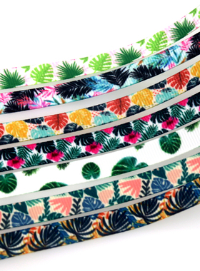 ins印花织带 缎带 绸带 彩带 蝴蝶结DIY卡通印刷罗纹带X13998