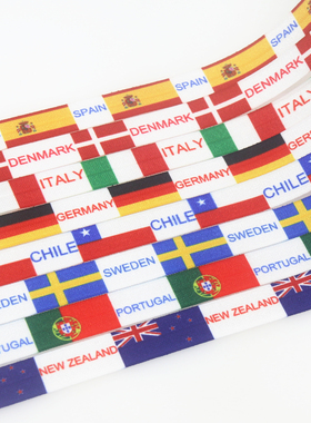 国旗花纹印花织带缎带绸带彩带蝴蝶结DIY卡通印刷弹力包边带C1266