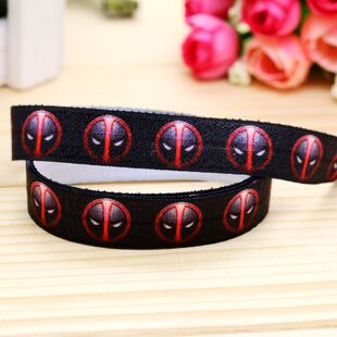 死侍 发饰发带蝴蝶结DIY卡通印刷FOE弹力包边带7325