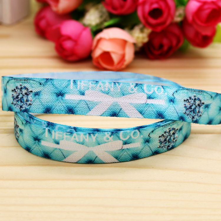 品牌 发饰发带蝴蝶结DIY卡通印刷FOE弹力包边带