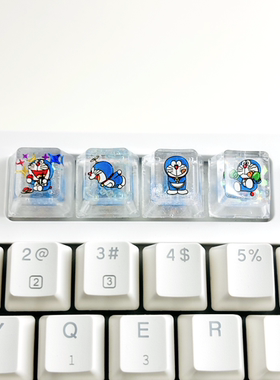 哆啦A梦键帽｜原厂R4高度透明键帽机器猫机械键盘客制化个性键帽
