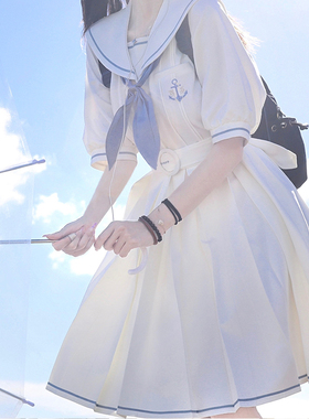 夏日和风铃 夏之帆原创JK制服日系学院风短袖连衣裙盛夏服