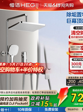 [政府补贴15%]恒洁铜主体花洒套装全铜水路置物平台除垢花洒头951