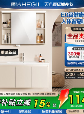 恒洁卫浴新款浴室柜组合陶瓷一体盆卫生间洗漱台洗手台盆柜2500S