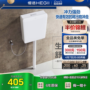 卫生间蹲坑蹲厕便池防臭大便器H307 611 恒洁蹲便器水箱套装 HEGII