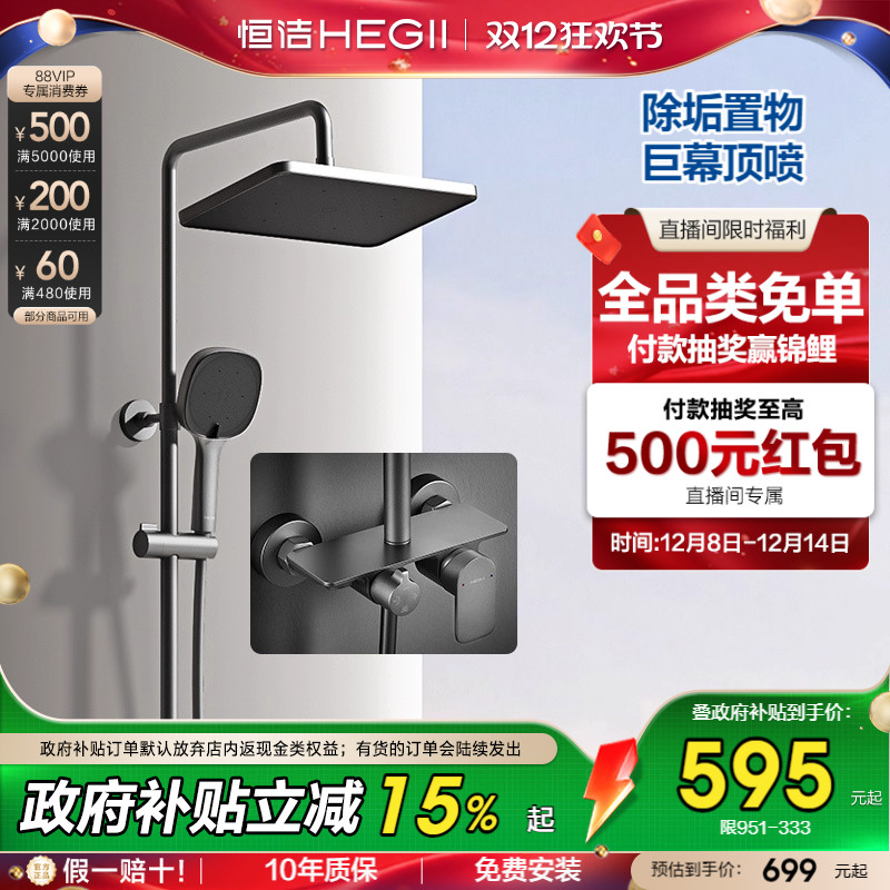 恒洁除垢自洁置物花洒