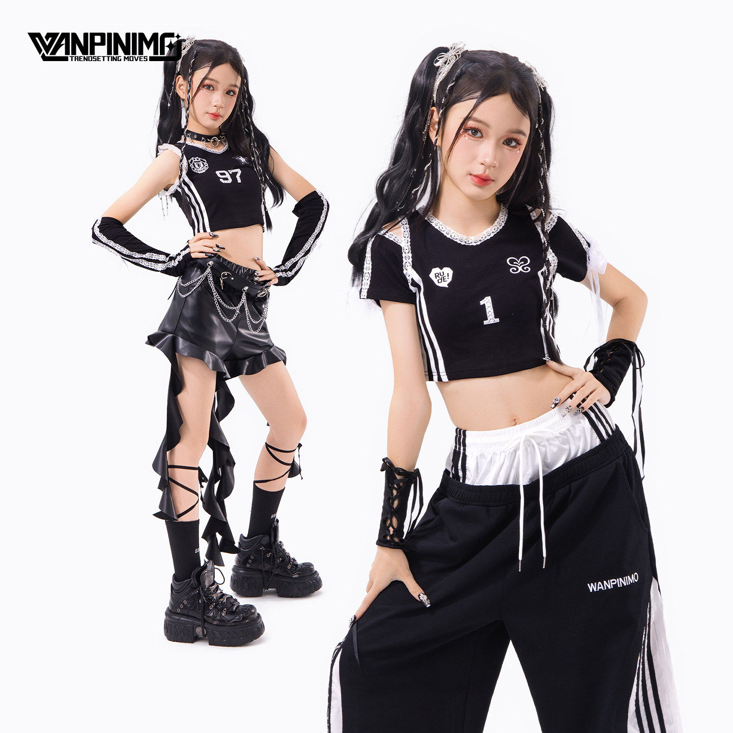 顽皮尼莫女童爵士舞潮酷演出服