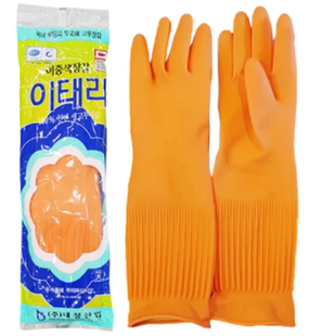 韩国家务清洁手套厨房橡胶洗碗手套防水洗衣防滑橡胶手套大码加长