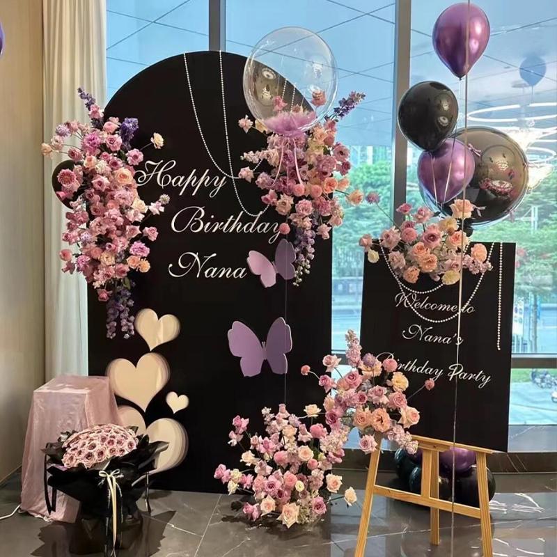 18歲女孩成人禮儀式感氣球定制生日布置驚喜氛圍蝴蝶裝飾kt板背景