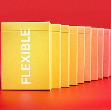 「全店满99包邮」 Flexible渐变橙蓝花切魔术收藏扑克牌