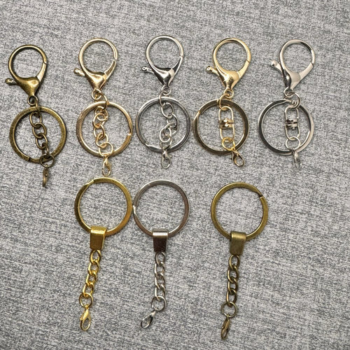 金属钥匙扣DIY配件龙虾钥匙扣链公仔挂件配件自制挂饰三件套电镀