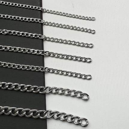 不锈钢NK链扁链diy配件手材料不生锈304手链项链材料延长链1：1链