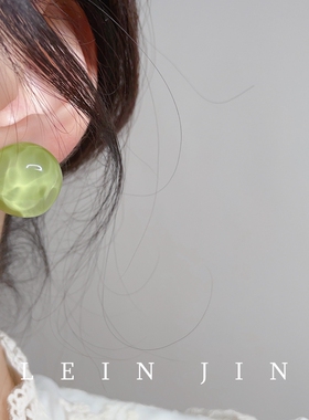 糖果色圆形切面水波纹无痛无耳洞蚊香盘耳夹小清新银针耳钉耳饰女