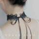 防过敏绑带黑白蕾丝项圈女颈带宽choker超仙脖子饰品遮颈纹