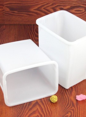 塑料白色收纳桶方形垃圾桶冷饮桶多用桶冰箱收纳桶无盖桶特价地摊