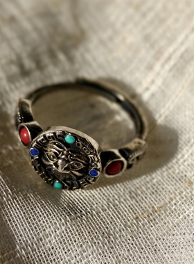 青岛饰品  OG Loc   复古藏银  开口戒指