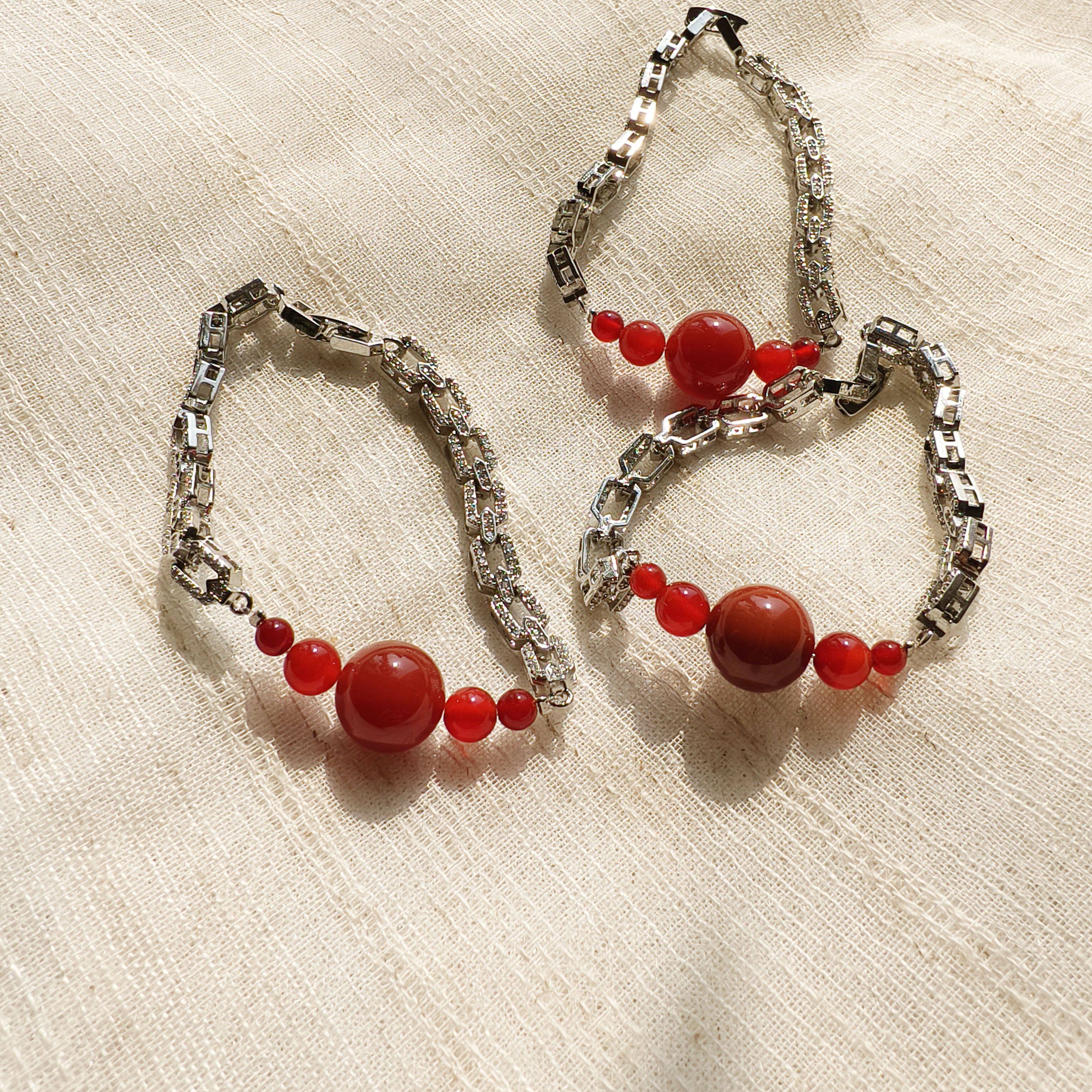 福利特惠 OG Loc 小众品牌设计 新中式复古玛瑙满钻手链长16㎝