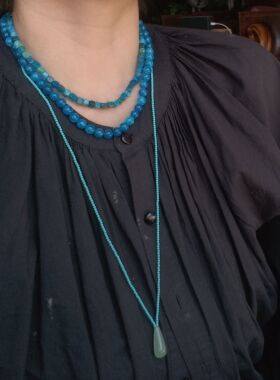 青岛饰品 OG Loc 小众品牌 天然磷灰石优化色项链可定制长度