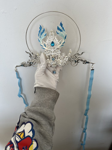 原创翎羽发冠套装汉服配饰古风配饰