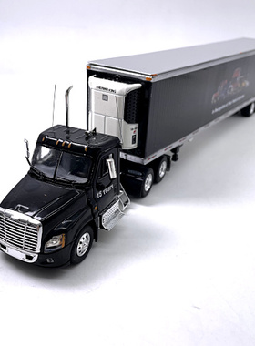 1 53FREIGHTLINER福莱纳卡车货柜车集装箱重型卡车合金汽车模型