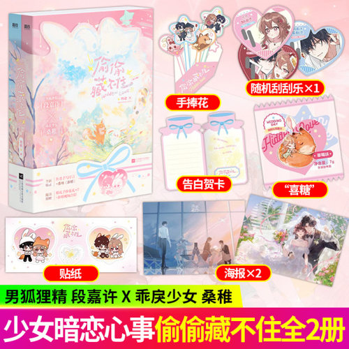 偷偷藏不住小说实体书 竹已代表作小说漫画全2册青春校园文学小说漫画书青春言情小说偏偏宠爱