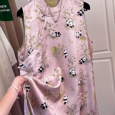 新中式国风提花缎面盘扣马甲女2025夏季新款无袖设计感中长款上衣