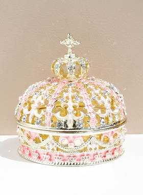 皇冠首饰盒求婚婚戒结婚对戒盒婚礼仪式交换戒指盒宝盒礼物收纳盒