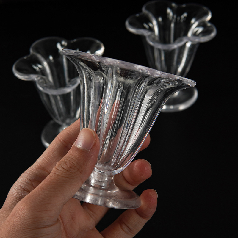 仿真塑料透明冰淇淋杯模型食玩容器玩具diy手工奶油胶作品配件