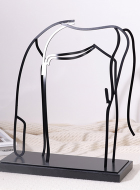 简约现代抽象马动物雕塑摆件客厅