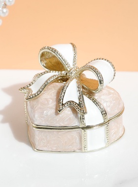 结婚对戒盒戒指盒创意爱心蝴蝶结珠宝展示盒珍珠耳钉项链首饰盒