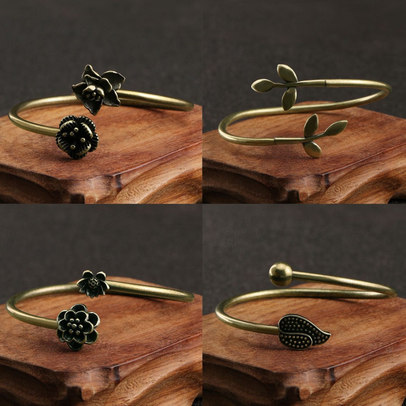 国潮多款时尚古铜手镯女花朵转运