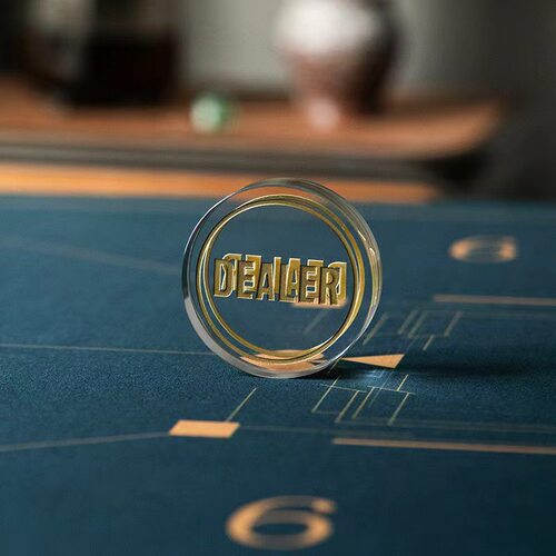 德州扑克Dealer庄码庄家位压牌片Allin牌大小盲德扑筹码配件