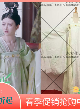 影视古装沈珍珠景甜大唐荣耀同款绿色襦裙古装裙 影楼古装COS服装