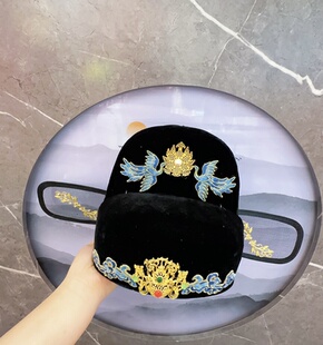 宋制翼善冠汉服婚礼新郎官帽子中式古风高端饰品婚服帽