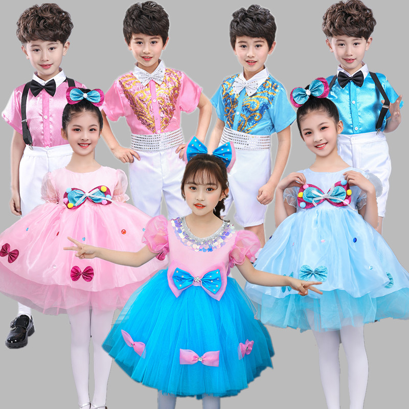 六一儿童演出服蓬蓬裙公主舞蹈裙女童舞蹈服小学生幼儿园表演服装