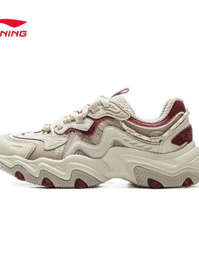 李宁猫爪LITE2休闲鞋软底女鞋2025新年款红色老爹鞋增高AGCV030