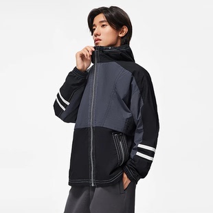 李宁风衣外套男撞色外套户外防泼水2025秋季 AFDT637 连帽衫