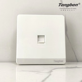 藤本开关插座86型家用暗装 白色电话插座 面板一位墙式