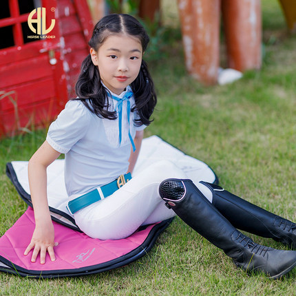 HORSE LEADER夏季儿童马术装备短袖T恤衬衫速干骑马比赛马术服装
