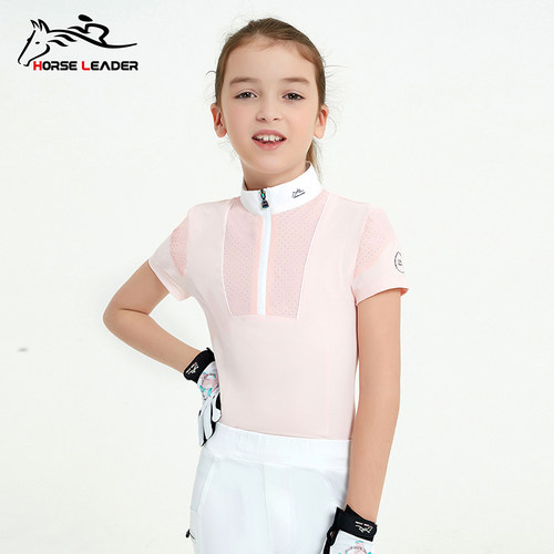 Horseleader夏季儿童马术T恤短袖